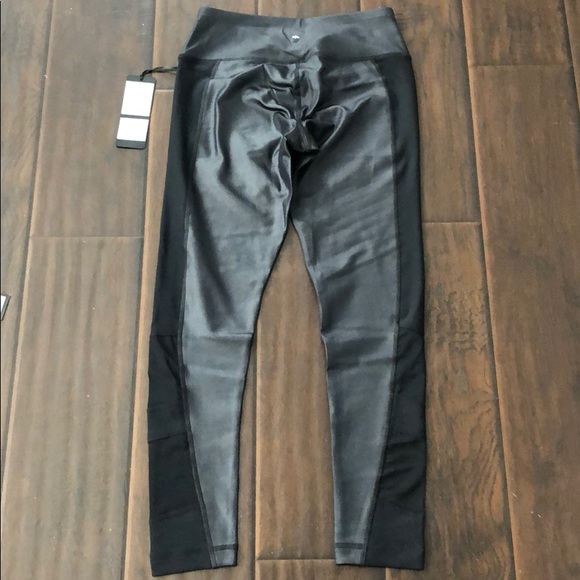 90 Degree By Reflex Black Mesh Contrast Leggings Ankle Length S - Picture 2 of 7